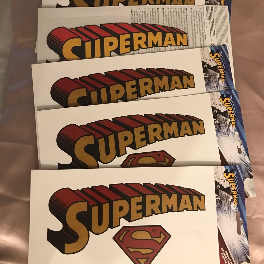 Superman Decal Stickers - Retro Logo lot 5 wall decor book
